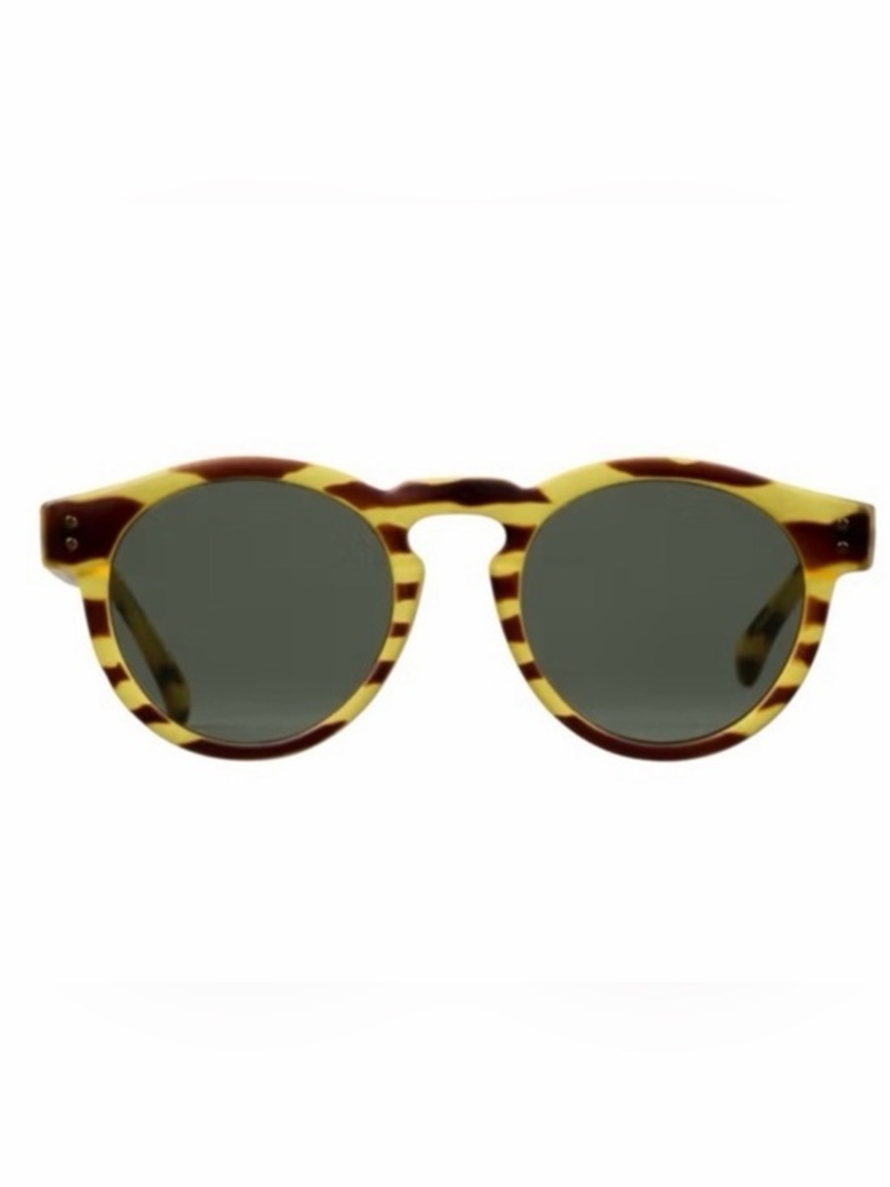 KOMONO Clement Safari Sunglasses NEW round yellow brown zebra print